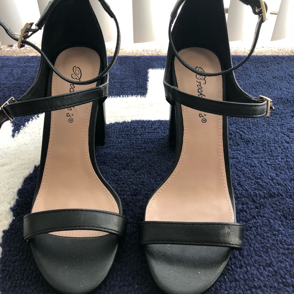 Black Three Strap Heel